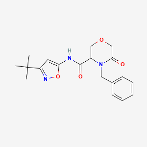 4-benzyl-N-(3-(tert-butyl)isoxazol-5-yl)-5-oxomorpholine-3-carboxamide