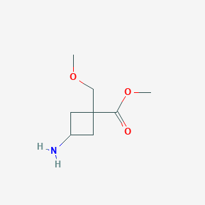 molecular formula C8H15NO3 B2670826 甲基-3-氨基-1-(甲氧基甲基)环丁烷-1-羧酸酯 CAS No. 2460757-02-0