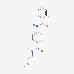 molecular formula C18H20N2O3 B267083 N-(4-{[(2-methoxyethyl)amino]carbonyl}phenyl)-2-methylbenzamide 