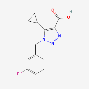 molecular formula C13H12FN3O2 B2670830 5-cyclopropyl-1-[(3-fluorophenyl)methyl]-1H-1,2,3-triazole-4-carboxylic acid CAS No. 1267398-63-9