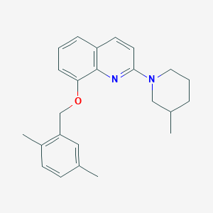 molecular formula C24H28N2O B2670846 8-((2,5-Dimethylbenzyl)oxy)-2-(3-methylpiperidin-1-yl)quinoline CAS No. 921807-99-0