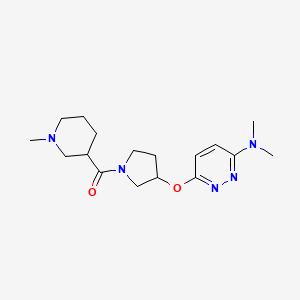molecular formula C17H27N5O2 B2670850 (3-((6-(Dimethylamino)pyridazin-3-yl)oxy)pyrrolidin-1-yl)(1-methylpiperidin-3-yl)methanone CAS No. 2034224-68-3
