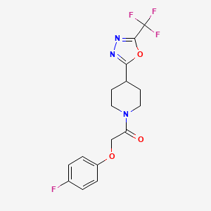 2-(4-Fluorophenoxy)-1-(4-(5-(trifluoromethyl)-1,3,4-oxadiazol-2-yl)piperidin-1-yl)ethanone