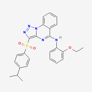 molecular formula C26H25N5O3S B2670860 N-(2-ethoxyphenyl)-3-{[4-(propan-2-yl)phenyl]sulfonyl}[1,2,3]triazolo[1,5-a]quinazolin-5-amine CAS No. 899761-05-8