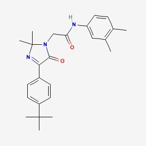 2-[4-(4-tert-butylphenyl)-2,2-dimethyl-5-oxoimidazol-1-yl]-N-(3,4-dimethylphenyl)acetamide
