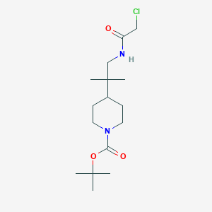 molecular formula C16H29ClN2O3 B2670868 Tert-butyl 4-[1-[(2-chloroacetyl)amino]-2-methylpropan-2-yl]piperidine-1-carboxylate CAS No. 2411280-04-9