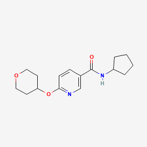 molecular formula C16H22N2O3 B2670878 N-cyclopentyl-6-((tetrahydro-2H-pyran-4-yl)oxy)nicotinamide CAS No. 2034362-12-2