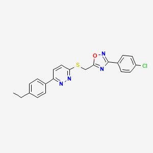 3-({[3-(4-Chlorophenyl)-1,2,4-oxadiazol-5-yl]methyl}thio)-6-(4-ethylphenyl)pyridazine