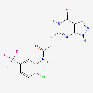 N-(2-chloro-5-(trifluoromethyl)phenyl)-2-((4-oxo-4,5-dihydro-1H-pyrazolo[3,4-d]pyrimidin-6-yl)thio)acetamide