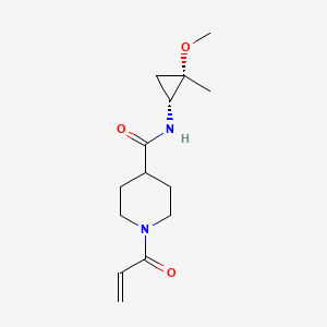 molecular formula C14H22N2O3 B2670890 N-[(1R,2S)-2-Methoxy-2-methylcyclopropyl]-1-prop-2-enoylpiperidine-4-carboxamide CAS No. 2361707-92-6