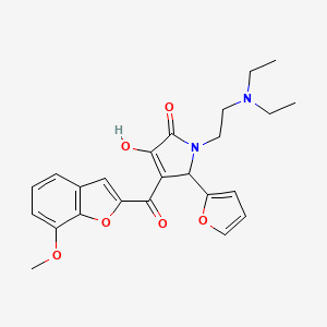 molecular formula C24H26N2O6 B2670896 1-(2-(diethylamino)ethyl)-5-(furan-2-yl)-3-hydroxy-4-(7-methoxybenzofuran-2-carbonyl)-1H-pyrrol-2(5H)-one CAS No. 847367-51-5