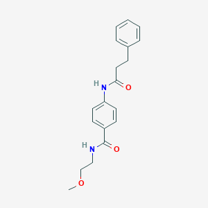 molecular formula C19H22N2O3 B267090 N-(2-methoxyethyl)-4-[(3-phenylpropanoyl)amino]benzamide 