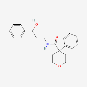 molecular formula C21H25NO3 B2670903 N-(3-羟基-3-苯基丙基)-4-苯基四氢-2H-吡喃-4-甲酰胺 CAS No. 1396790-47-8