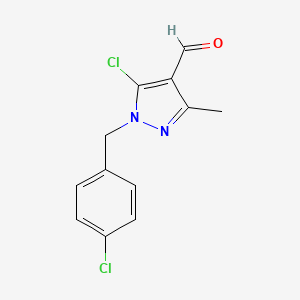 5-Chloro-1-[(4-chlorophenyl)methyl]-3-methylpyrazole-4-carbaldehyde