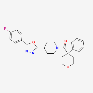 (4-(5-(4-fluorophenyl)-1,3,4-oxadiazol-2-yl)piperidin-1-yl)(4-phenyltetrahydro-2H-pyran-4-yl)methanone