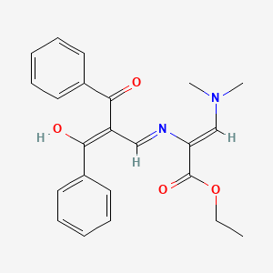 ethyl (2Z)-2-({2-[(Z)-benzoyl]-3-oxo-3-phenylprop-1-en-1-yl}amino)-3-(dimethylamino)prop-2-enoate