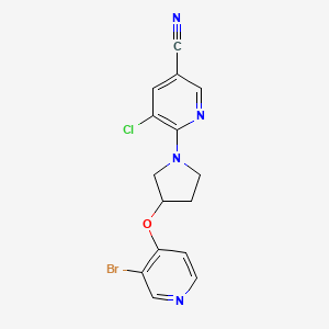 6-[3-(3-Bromopyridin-4-yl)oxypyrrolidin-1-yl]-5-chloropyridine-3-carbonitrile