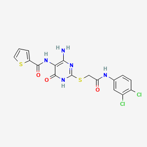N-(4-amino-2-((2-((3,4-dichlorophenyl)amino)-2-oxoethyl)thio)-6-oxo-1,6-dihydropyrimidin-5-yl)thiophene-2-carboxamide