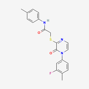 2-[4-(3-fluoro-4-methylphenyl)-3-oxopyrazin-2-yl]sulfanyl-N-(4-methylphenyl)acetamide