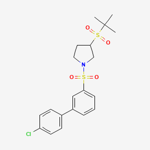 3-(Tert-butylsulfonyl)-1-((4'-chloro-[1,1'-biphenyl]-3-yl)sulfonyl)pyrrolidine