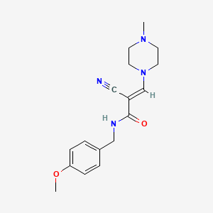 (E)-2-cyano-N-(4-methoxybenzyl)-3-(4-methylpiperazin-1-yl)acrylamide