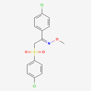 (E)-[2-(4-chlorobenzenesulfonyl)-1-(4-chlorophenyl)ethylidene](methoxy)amine