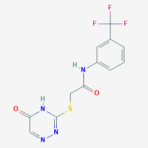 2-((5-oxo-4,5-dihydro-1,2,4-triazin-3-yl)thio)-N-(3-(trifluoromethyl)phenyl)acetamide