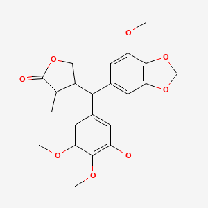 4-[(7-Methoxy-1,3-benzodioxol-5-yl)-(3,4,5-trimethoxyphenyl)methyl]-3-methyloxolan-2-one