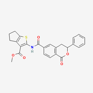 methyl 2-{[(1-oxo-3-phenyl-3,4-dihydro-1H-isochromen-6-yl)carbonyl]amino}-5,6-dihydro-4H-cyclopenta[b]thiophene-3-carboxylate