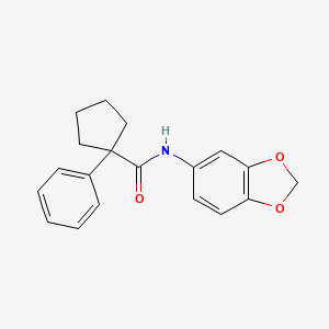 molecular formula C19H19NO3 B2670958 N-(1,3-benzodioxol-5-yl)-1-phenylcyclopentane-1-carboxamide CAS No. 867327-79-5