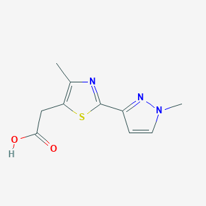 molecular formula C10H11N3O2S B2670959 2-(4-甲基-2-(1-甲基-1H-吡唑-3-基)噻噻-5-基)乙酸 CAS No. 1482892-12-5