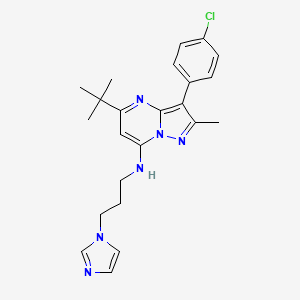 5-tert-butyl-3-(4-chlorophenyl)-N-[3-(1H-imidazol-1-yl)propyl]-2-methylpyrazolo[1,5-a]pyrimidin-7-amine