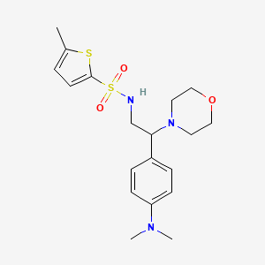 molecular formula C19H27N3O3S2 B2670967 N-(2-(4-(dimethylamino)phenyl)-2-morpholinoethyl)-5-methylthiophene-2-sulfonamide CAS No. 946366-33-2