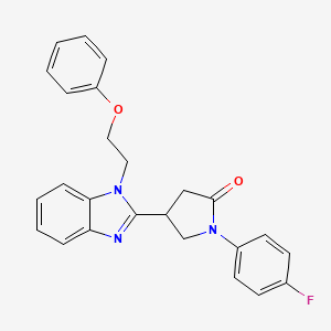 molecular formula C25H22FN3O2 B2670968 1-(4-fluorophenyl)-4-[1-(2-phenoxyethyl)-1H-benzimidazol-2-yl]pyrrolidin-2-one CAS No. 883648-91-7