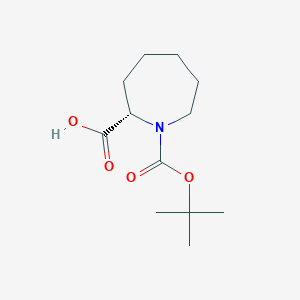 molecular formula C12H21NO4 B2670971 (S)-1-(Boc)azepane-2-carboxylic acid CAS No. 1227926-67-1; 155905-76-3