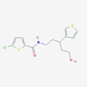 molecular formula C14H16ClNO2S2 B2670981 5-chloro-N-(5-hydroxy-3-(thiophen-3-yl)pentyl)thiophene-2-carboxamide CAS No. 2034481-96-2