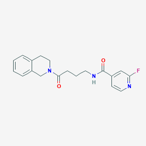 molecular formula C19H20FN3O2 B2670983 N-[4-(3,4-Dihydro-1H-isoquinolin-2-YL)-4-oxobutyl]-2-fluoropyridine-4-carboxamide CAS No. 1385319-98-1