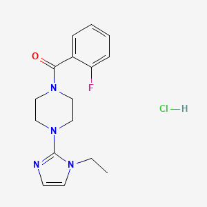 (4-(1-ethyl-1H-imidazol-2-yl)piperazin-1-yl)(2-fluorophenyl)methanone hydrochloride