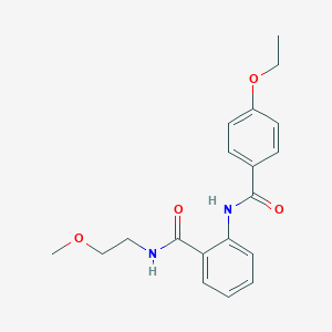 molecular formula C19H22N2O4 B267099 2-[(4-ethoxybenzoyl)amino]-N-(2-methoxyethyl)benzamide 