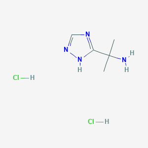 molecular formula C5H12Cl2N4 B2670997 2-(4H-1,2,4-triazol-3-yl)propan-2-amine dihydrochloride CAS No. 1384427-85-3