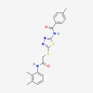 molecular formula C20H20N4O2S2 B2671000 N-(5-((2-((2,3-dimethylphenyl)amino)-2-oxoethyl)thio)-1,3,4-thiadiazol-2-yl)-4-methylbenzamide CAS No. 392294-33-6