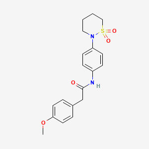 molecular formula C19H22N2O4S B2671005 N-[4-(1,1-dioxothiazinan-2-yl)phenyl]-2-(4-methoxyphenyl)acetamide CAS No. 899975-85-0