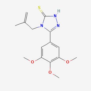 molecular formula C15H19N3O3S B2671010 4-(2-methylprop-2-en-1-yl)-5-(3,4,5-trimethoxyphenyl)-4H-1,2,4-triazole-3-thiol CAS No. 537016-35-6