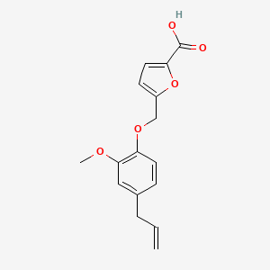 molecular formula C16H16O5 B2671015 5-[(4-Allyl-2-methoxyphenoxy)methyl]-2-furoic acid CAS No. 380173-90-0