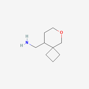 molecular formula C9H17NO B2671019 6-氧杂螺[3.5]壬基甲胺 CAS No. 1554317-63-3