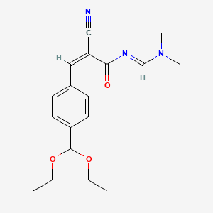 molecular formula C18H23N3O3 B2671023 (2Z)-2-cyano-3-[4-(diethoxymethyl)phenyl]-N-[(1E)-(dimethylamino)methylidene]prop-2-enamide CAS No. 338785-67-4
