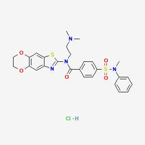 N-(6,7-dihydro-[1,4]dioxino[2',3':4,5]benzo[1,2-d]thiazol-2-yl)-N-(2-(dimethylamino)ethyl)-4-(N-methyl-N-phenylsulfamoyl)benzamide hydrochloride