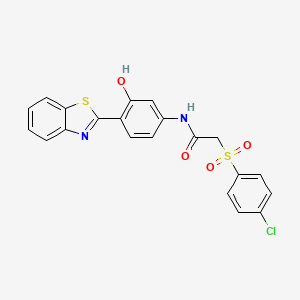 N-(4-(benzo[d]thiazol-2-yl)-3-hydroxyphenyl)-2-((4-chlorophenyl)sulfonyl)acetamide