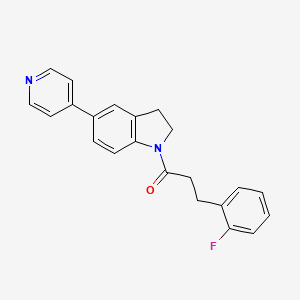 3-(2-Fluorophenyl)-1-(5-(pyridin-4-yl)indolin-1-yl)propan-1-one