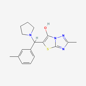 molecular formula C17H20N4OS B2671062 2-Methyl-5-(pyrrolidin-1-yl(m-tolyl)methyl)thiazolo[3,2-b][1,2,4]triazol-6-ol CAS No. 869342-68-7